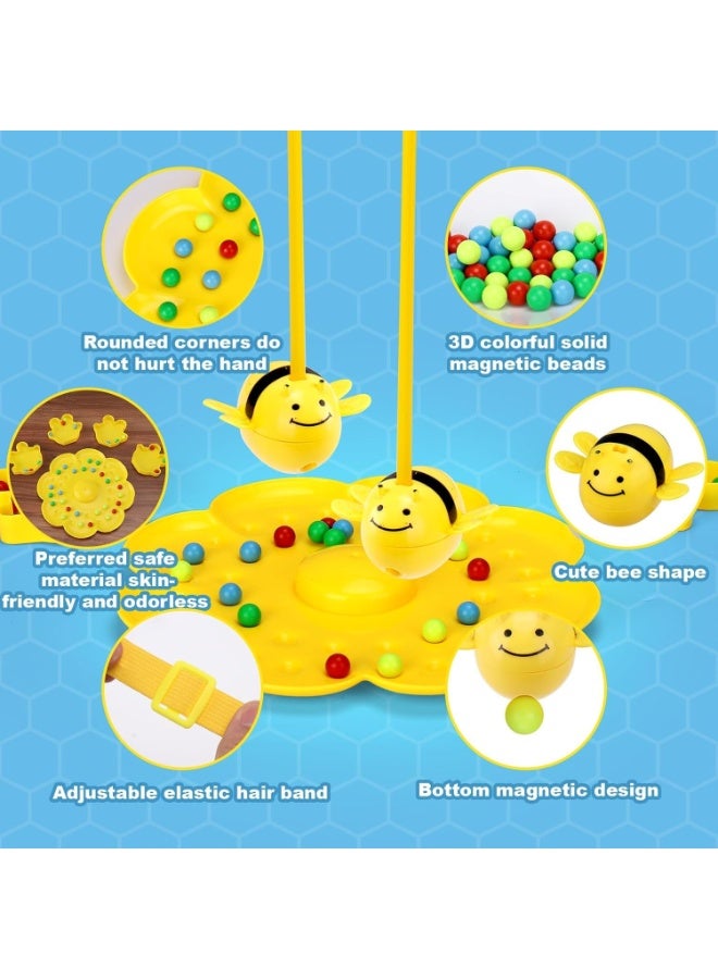 سيوسي Bee Shape Magnetic Challenge Toy, Family Board Game with String Pole for Kids & Adults, Interactive Party Toys for Indoor Family Nights, Camping Trips, Travel Entertainment (Yellow) - Image 3