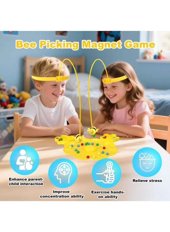 سيوسي Bee Shape Magnetic Challenge Toy, Family Board Game with String Pole for Kids & Adults, Interactive Party Toys for Indoor Family Nights, Camping Trips, Travel Entertainment (Yellow) - Image 2