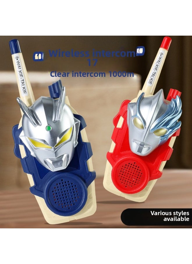 Gedelo Altman Men's Cool Walkie-talkie Outdoor Toys Parent-child Family Exchange Birthday Gift-Color:[a Pair Of Red And Blue] Ultraman Silver Jade Walkie-talkies-Specifications:Bring Your Own Batteries In Bags