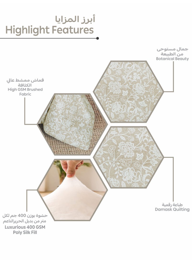 Doona Printed 6-Pcs King Comforter Bedding Set Fits 200x200cm -Includes Comforter, Fitted Sheet, Pillow Shams & Pillowcases – Soft Microfiber Fabric with Soft 350 GSm Filling - Image 5