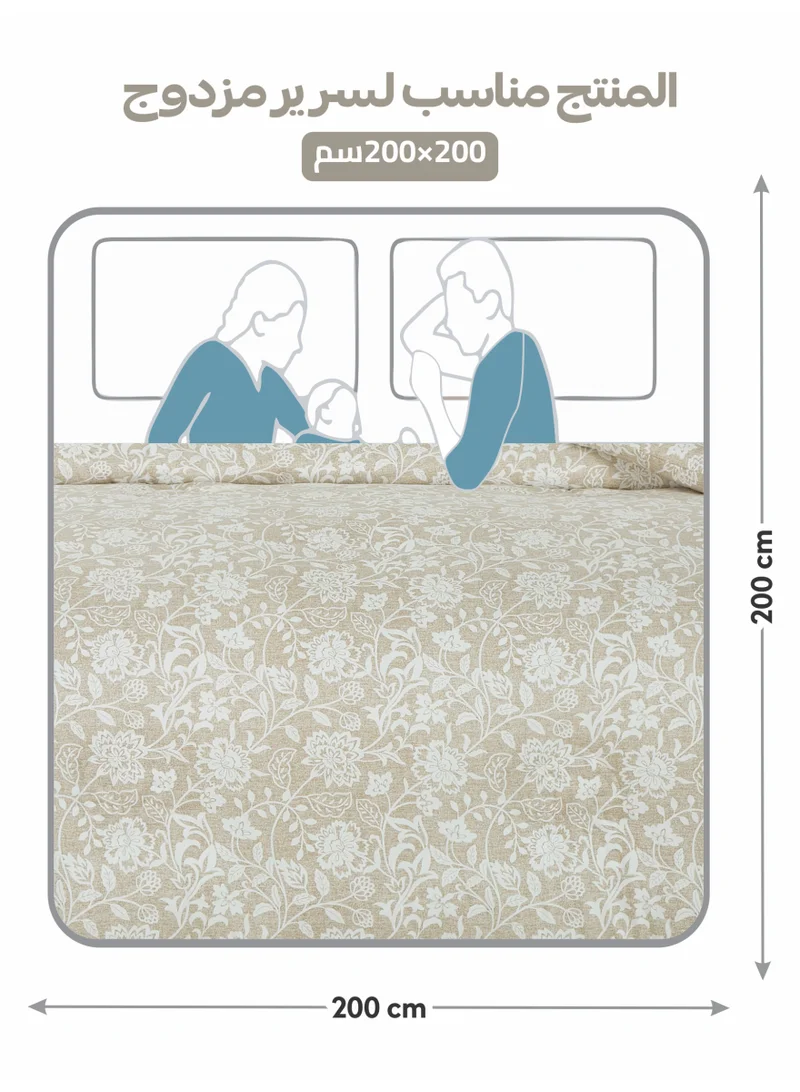 Doona Printed 6-Pcs King Comforter Bedding Set Fits 200x200cm -Includes Comforter, Fitted Sheet, Pillow Shams &amp; Pillowcases – Soft Microfiber Fabric with Soft 350 GSm Filling