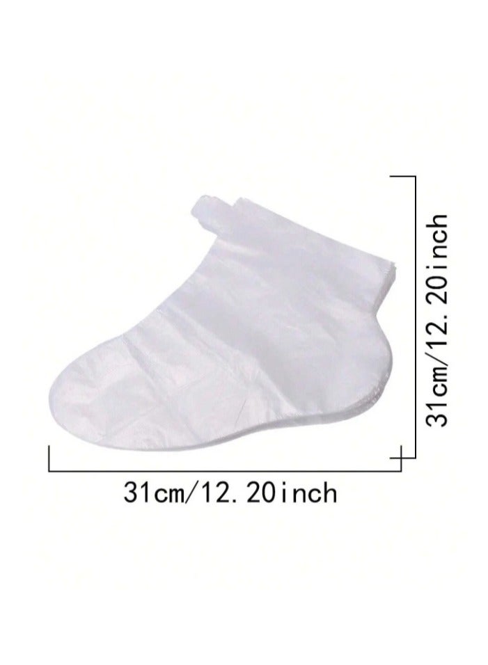 100pcs Paraffin Bath Liners for Foot,Disposable Plastic Foot Covers for feet for Foot Moisturizing,Foot Spa Covers for Women, Feet Care Socks,Moisturizing Foot Bags (A-Transparent Color) - Image 3
