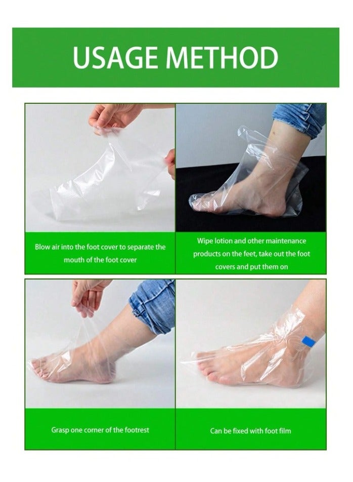 100pcs Paraffin Bath Liners for Foot,Disposable Plastic Foot Covers for feet for Foot Moisturizing,Foot Spa Covers for Women, Feet Care Socks,Moisturizing Foot Bags (A-Transparent Color) - Image 2