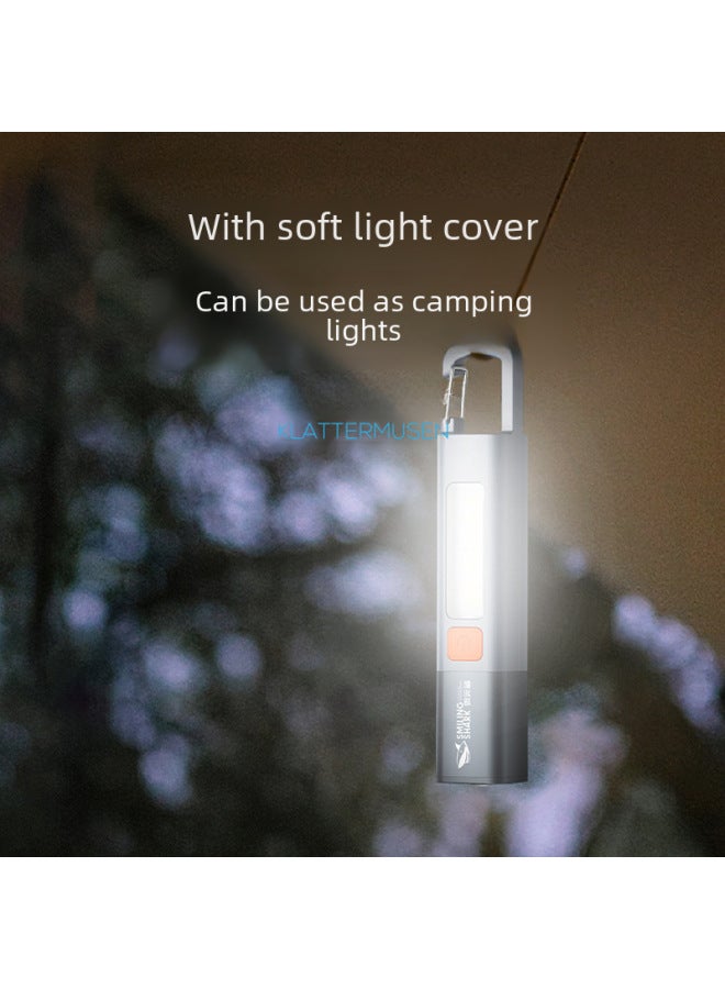 Loquat Outdoor Mini High-brightness Long-range Cob Large Floodlight Handheld Flashlight Zoomable Design Lock Buckle Design-Color:622b Telescopic Flashlight-black - Image 5