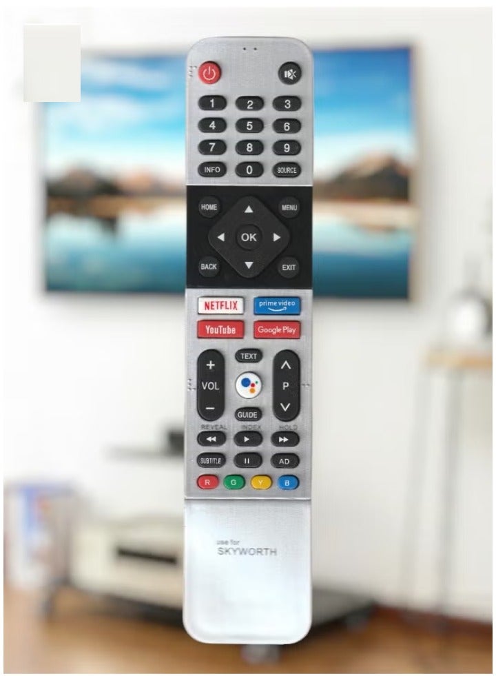 TIGER جهاز تحكم عن بعد تلفاز سكاي وورث الذكي – جهاز تحكم تلفاز أندرويد مع مفاتيح سريعة لـ نتفليكس، برايم فيديو، يوتيوب، جوجل بلاي (بدون وظيفة صوتية) – إعداد سهل وتحكم كامل - Image 5