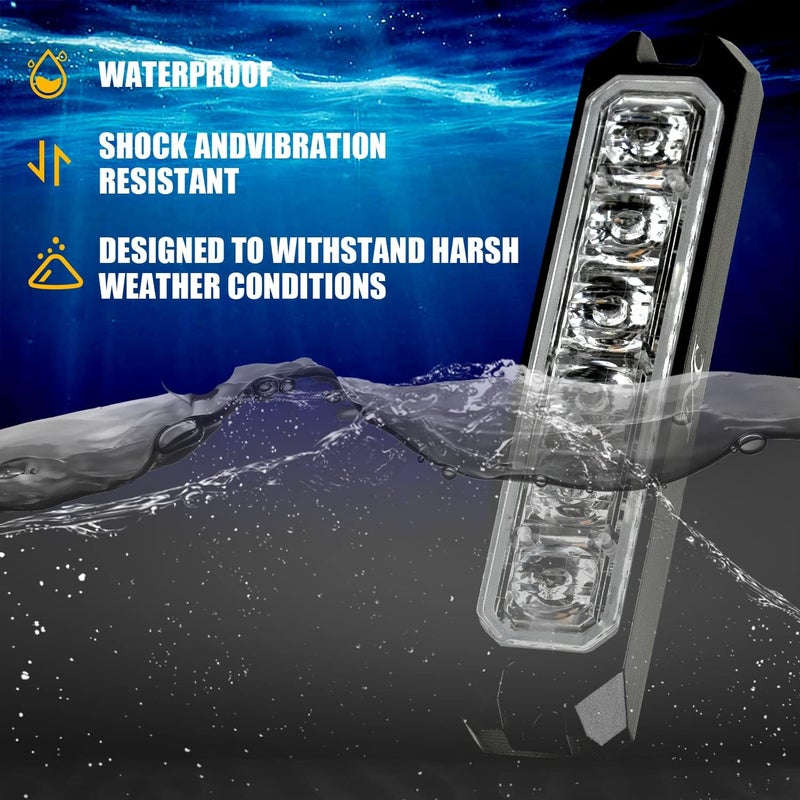 FXC 2-Pack 6-LED Red Strobe Light Waterproof Emergency Beacon Flash Lights - Image 3