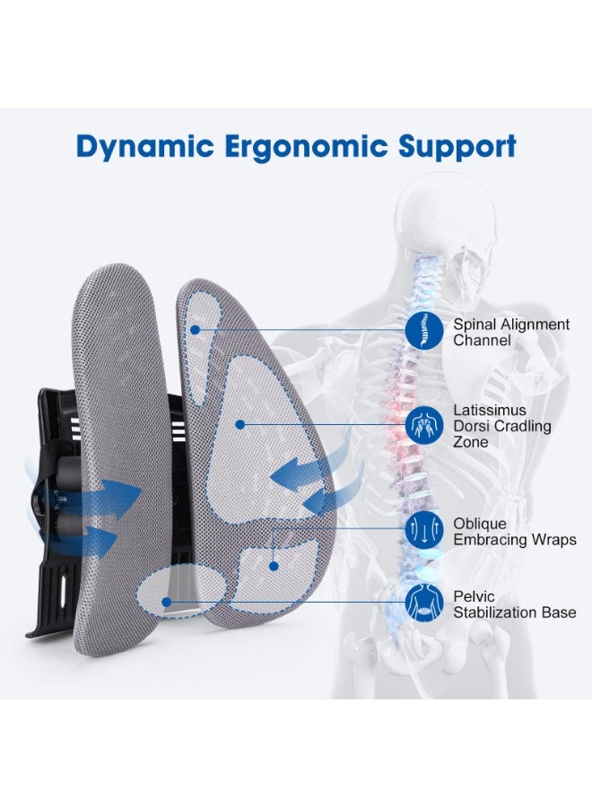 عربست وسادة دعم أسفل الظهر لكرسي المكتب والسيارة - تصميم مريح مزدوج الألواح لتخفيف آلام أسفل الظهر، وتحسين وضعية الجسم، وتخفيف عرق النسا - Image 2
