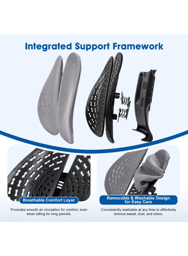عربست وسادة دعم أسفل الظهر لكرسي المكتب والسيارة - تصميم مريح مزدوج الألواح لتخفيف آلام أسفل الظهر، وتحسين وضعية الجسم، وتخفيف عرق النسا - Image 4