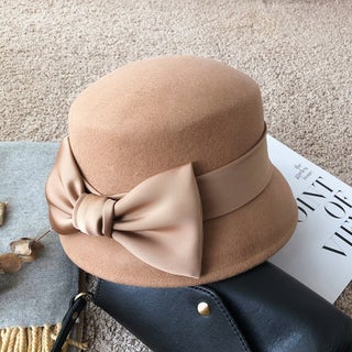 Autumn and winter New elegant Hepburn bow French top hat vintage woolen hat womens Retro Dome woolen hat Khaki - pzsku/Z5C5E2C955DEC3125DA65Z/45/1746200330/66705d13-7158-4db2-9373-0ad865c5f542