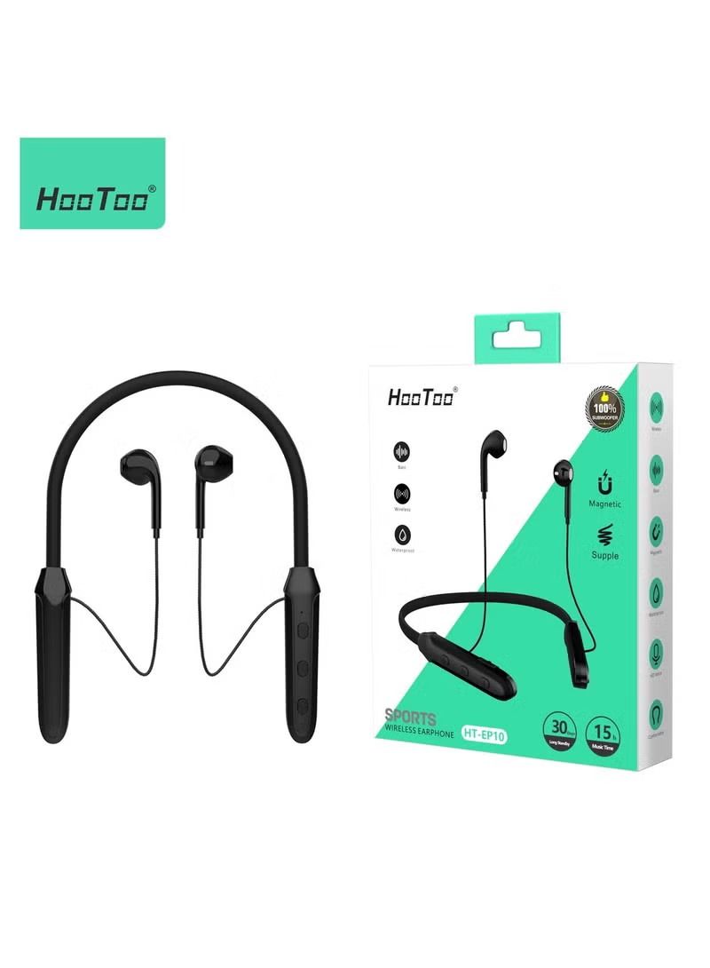 هوتو سماعات بلوتوث لاسلكية حول الرقبة أسود - Image 2