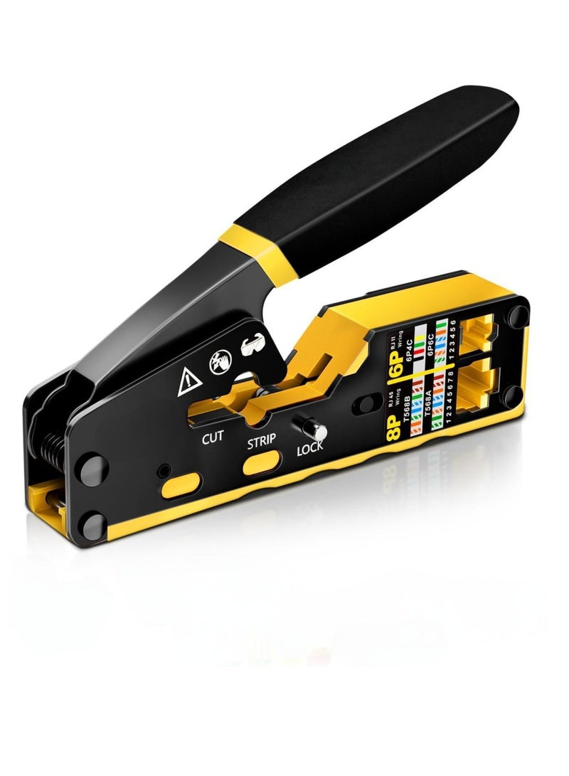 RJ45 Crimp Tool Kit Pass Through RJ45 Crimper, Ethernet Crimping Tool Kit - Image 1