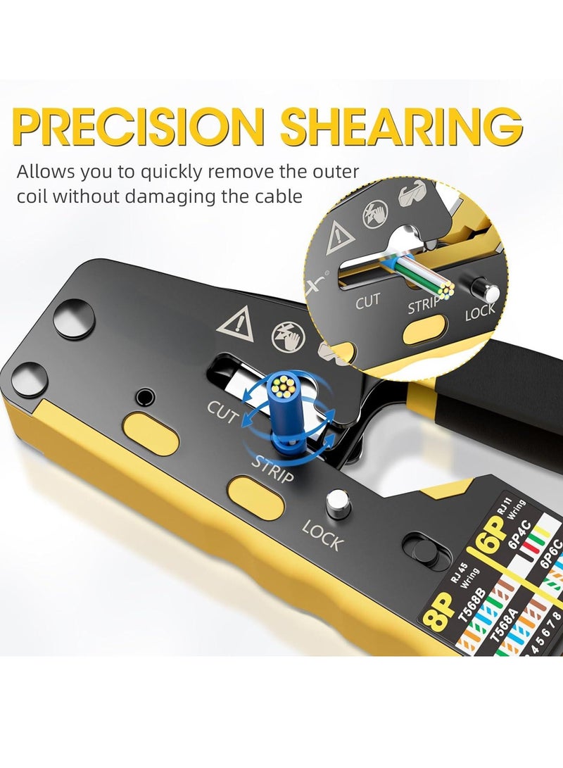RJ45 Crimp Tool Kit Pass Through RJ45 Crimper, Ethernet Crimping Tool Kit - Image 4