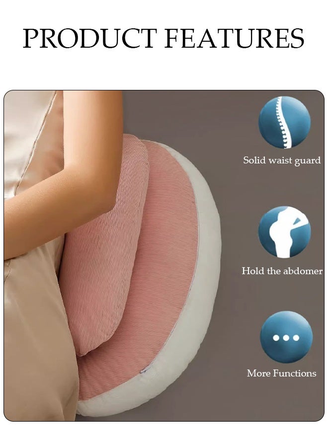 DUNISO Maternity Pillow for Sleeping, Super Soft and Comfortable Side Sleeping Support for Back, Belly, and Legs for Pregnant Women, Pregnancy Pillow with Detachable and Adjustable Pillow Cover，Romanti Pink  - Image 5