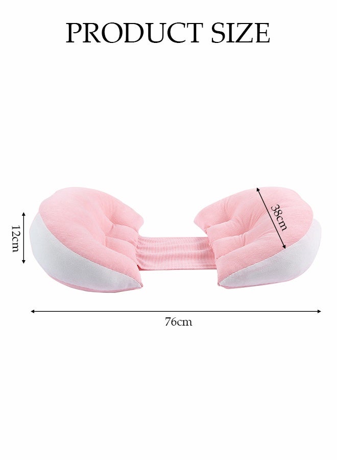 DUNISO Maternity Pillow for Sleeping, Super Soft and Comfortable Side Sleeping Support for Back, Belly, and Legs for Pregnant Women, Pregnancy Pillow with Detachable and Adjustable Pillow Cover，Romanti Pink  - Image 2