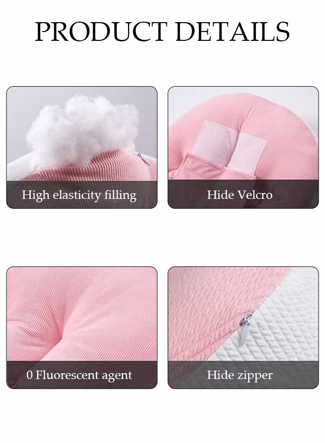 DUNISO Maternity Pillow for Sleeping, Super Soft and Comfortable Side Sleeping Support for Back, Belly, and Legs for Pregnant Women, Pregnancy Pillow with Detachable and Adjustable Pillow Cover，Romanti Pink  - Image 3