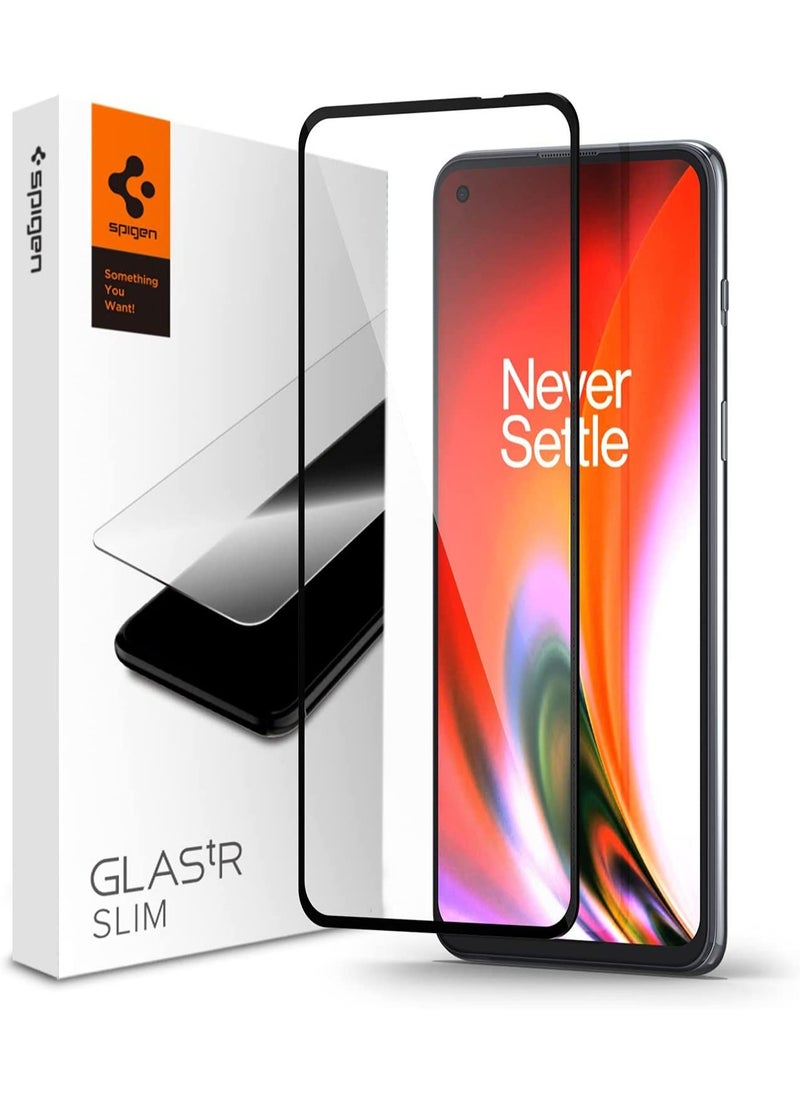 Spigen - GLAStR Slim Full Cover Tempered Glass Screen Protector for OnePlus Nord CE and OnePlus Nord 2 5G - Image 1