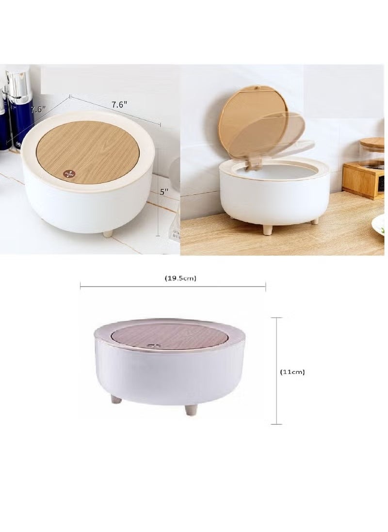 Generic Small Wastebasket With Touch Cover, With Beautiful Decorative Design, Suitable For Desktop And Table  - Image 2