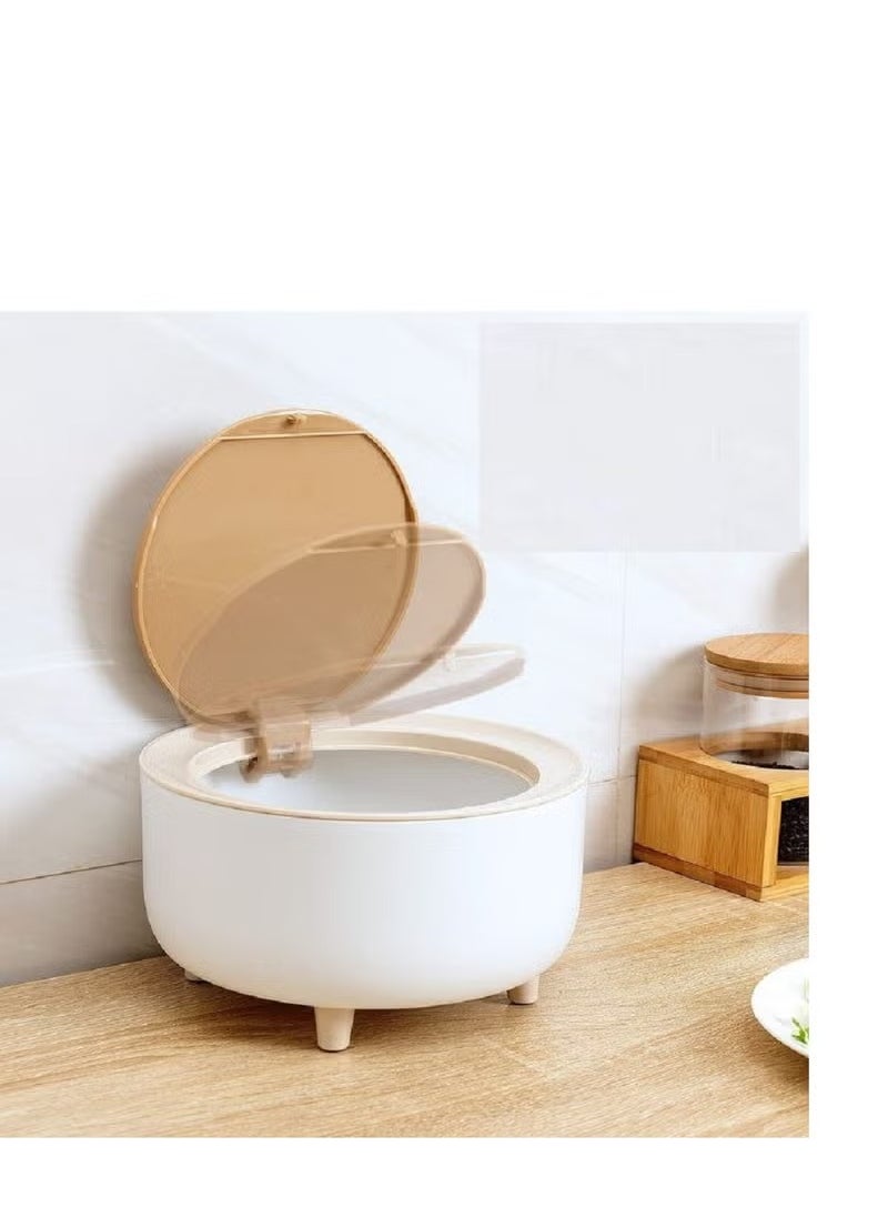 Generic Small Wastebasket With Touch Cover, With Beautiful Decorative Design, Suitable For Desktop And Table  - Image 4