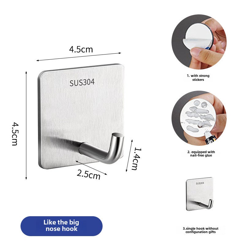 304 Stainless No-Drill Adhesive Hooks 304 large trunk hook (4.5mm base plate) 