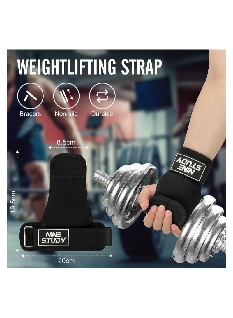 Generic Lifting Straps for Weightlifting Wrist Support Strap Anti Slip Weight Lifting Straps with Double Layer Leather 4mm Finger Spacer Neoprene Padded Deadlift Gym Strength Training Accessories  - Image 4