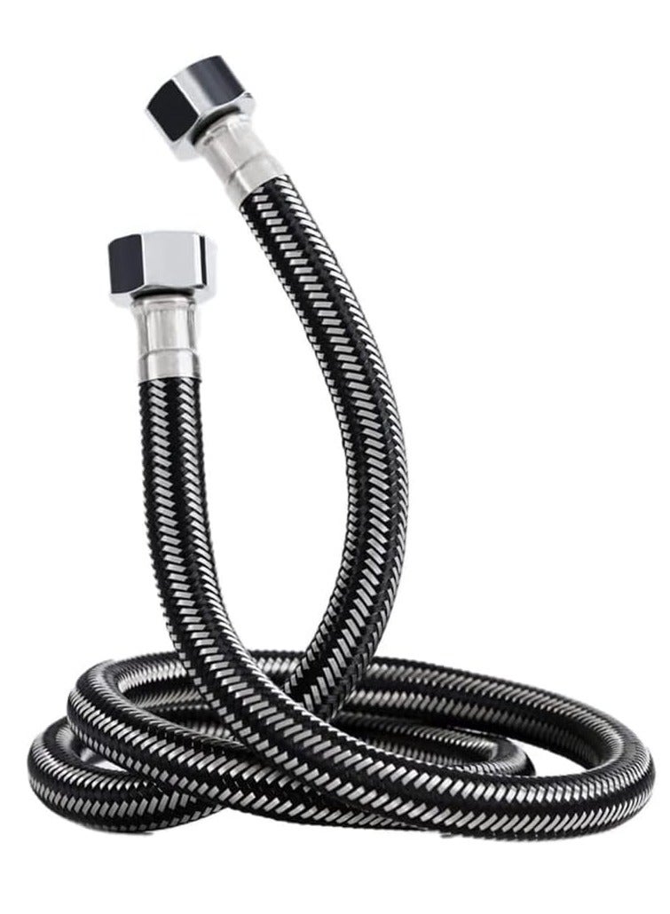 Rubik 3 Meter Stainless Steel Braided Hose Hot Cold Water Plumbing Pipe 1/2inch for Bathroom Kitchen Sink Water Inlet Hoses Suitable for Toilet Taps Water Heaters - Image 1