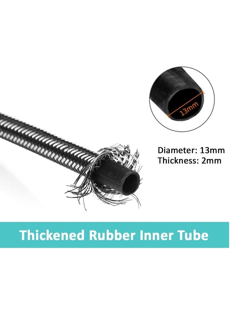 Rubik 3 Meter Stainless Steel Braided Hose Hot Cold Water Plumbing Pipe 1/2inch for Bathroom Kitchen Sink Water Inlet Hoses Suitable for Toilet Taps Water Heaters - Image 4