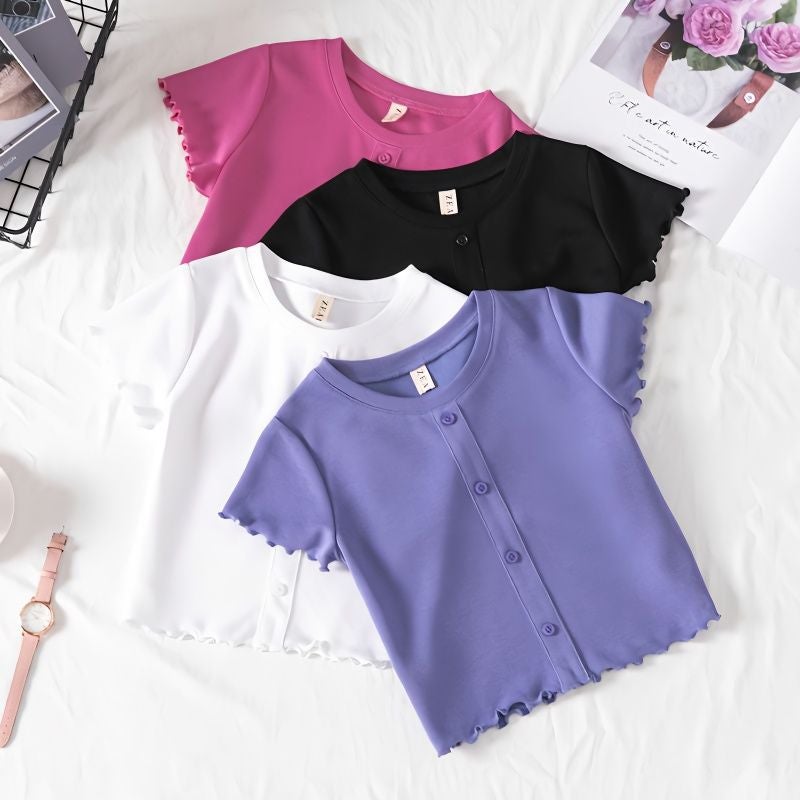 Modal Short-Sleeved T-Shirt Summer Children'S Casual Western Style Loose Children'S Half-Sleeved Short Top 0188A043 - Image 2