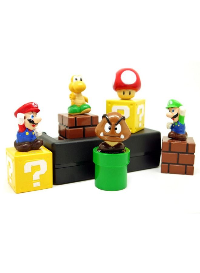 Super Mario Set of 5 Super Mario Series Action Figure, Cartoon Creative Decoration Toys, Anime Cartoon Figure Toy, Figure Toy Collection Set Suitable for Car and Cake Decoration 5cm - Image 1