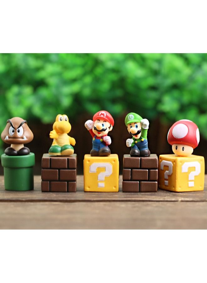 Super Mario Set of 5 Super Mario Series Action Figure, Cartoon Creative Decoration Toys, Anime Cartoon Figure Toy, Figure Toy Collection Set Suitable for Car and Cake Decoration 5cm - Image 5
