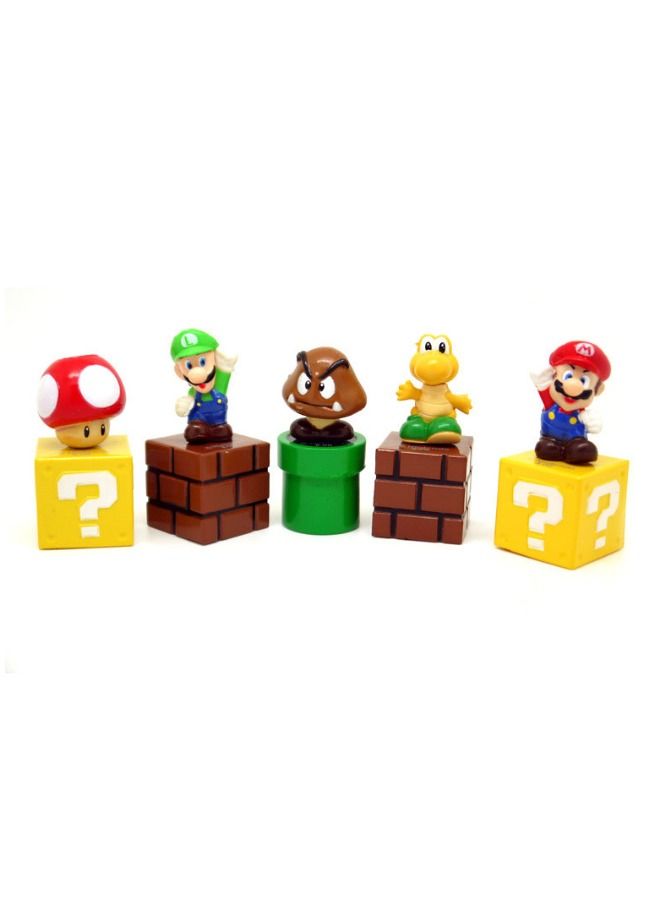 Super Mario Set of 5 Super Mario Series Action Figure, Cartoon Creative Decoration Toys, Anime Cartoon Figure Toy, Figure Toy Collection Set Suitable for Car and Cake Decoration 5cm - Image 4