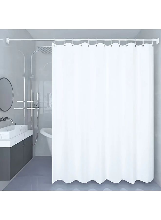 1 قطعة ستارة دش سوداء من PVC 59 × 71 بوصة مع فتحات معدنية وخطافات بلاستيكية، قماش غير منسوج سميك، ستارة فصل الحمام سهلة التعليق، ديكور حديث. - Image 2