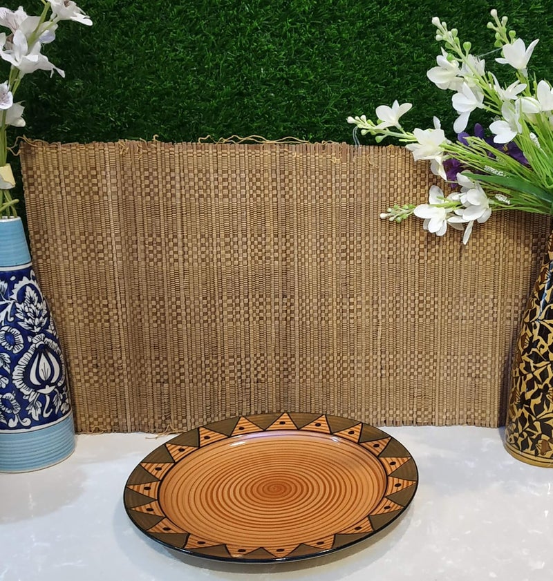 Caffeine Ceramic Handmade Brown Soorya Combo Dinner Set (12 pcs.) - Image 3