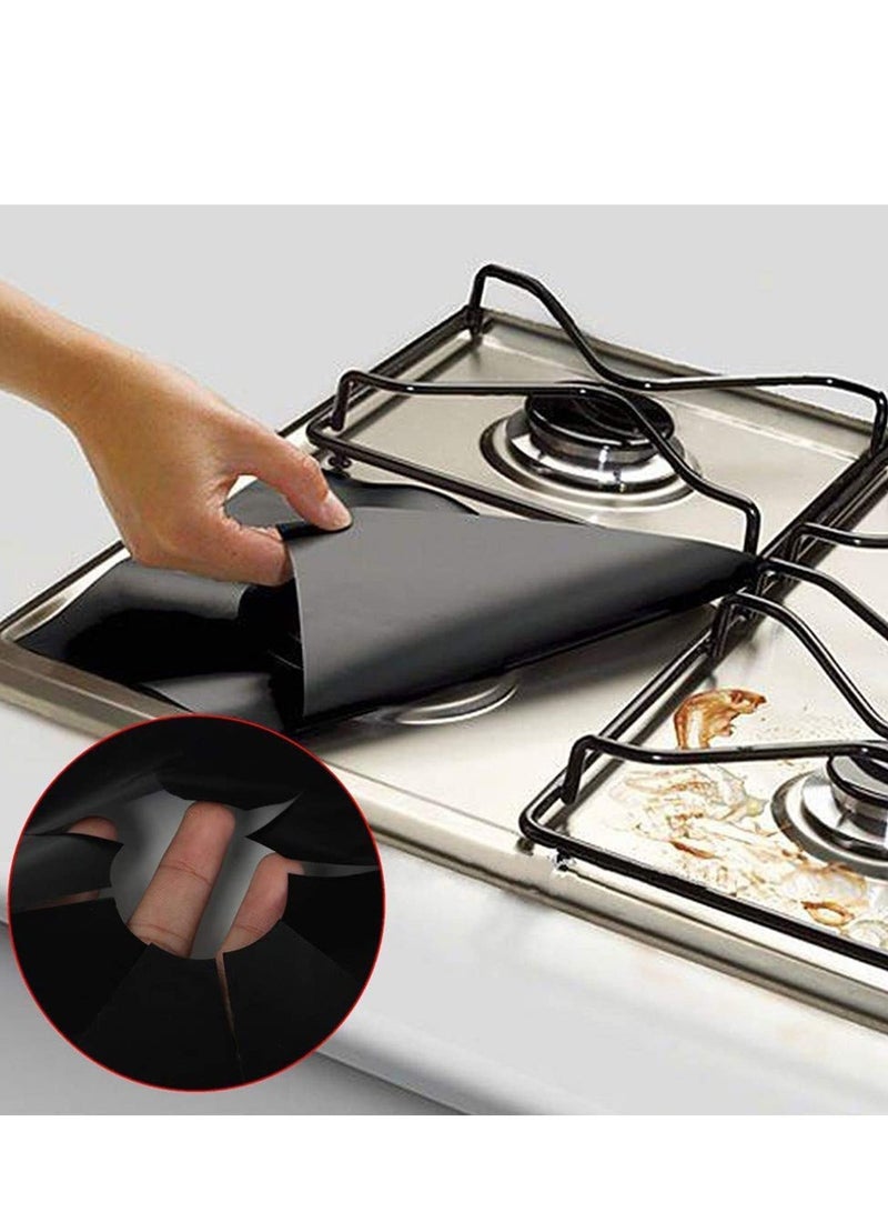 Barakah Stove Burner Covers, Gas Covers 2 Pack, Double Thickness Reusable Non-Stick Heat-Resistant Range Protectors, Cuttable Stovetop Liners for Kitchen and Easy to Clean, (Black) - Image 2