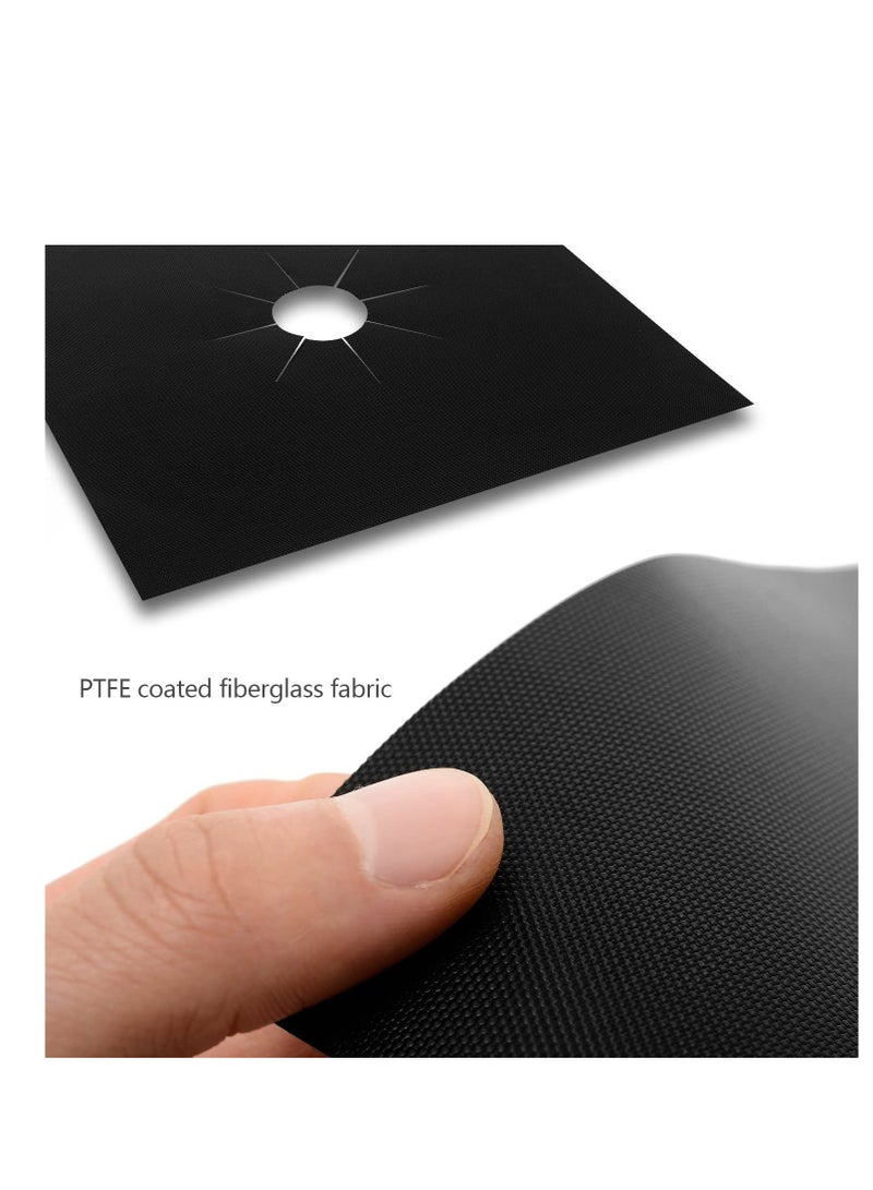 Barakah Stove Burner Covers, Gas Covers 2 Pack, Double Thickness Reusable Non-Stick Heat-Resistant Range Protectors, Cuttable Stovetop Liners for Kitchen and Easy to Clean, (Black) - Image 5