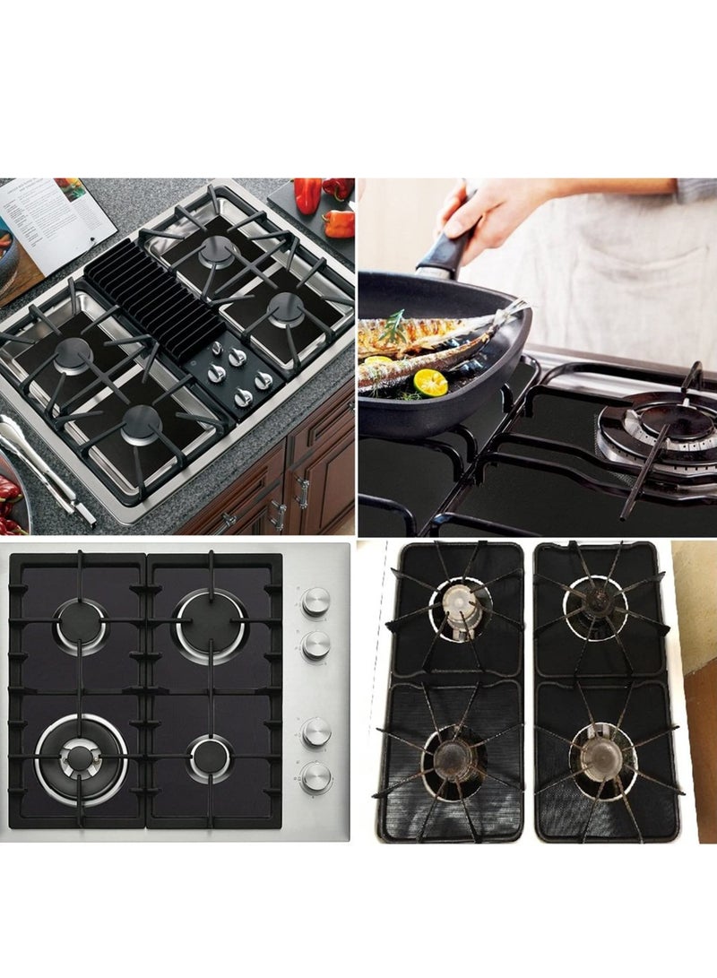Barakah Stove Burner Covers, Gas Covers 2 Pack, Double Thickness Reusable Non-Stick Heat-Resistant Range Protectors, Cuttable Stovetop Liners for Kitchen and Easy to Clean, (Black) - Image 4