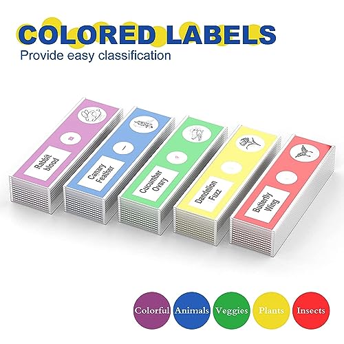 Jiusion 60Pcs Prepared Microscope Slides Specimen Animals Insects Plants Flowers Sample Biological Specimen, Stereo Microscope Slide for Kids Children Students Enlighten Education - Image 2