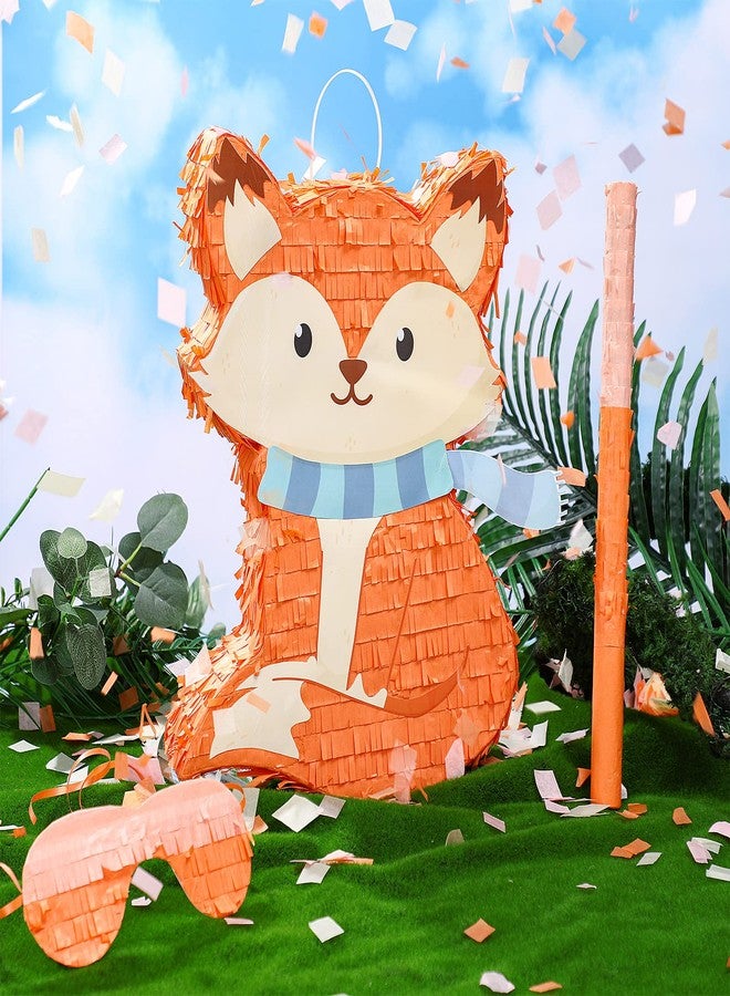 Jerify Fox Piñata Autumn Fall Piñata Thanksgiving Party with a Blindfold and Bat and Confetti for Autumn Thanksgiving Decor Photo Prop Party Game - Image 3