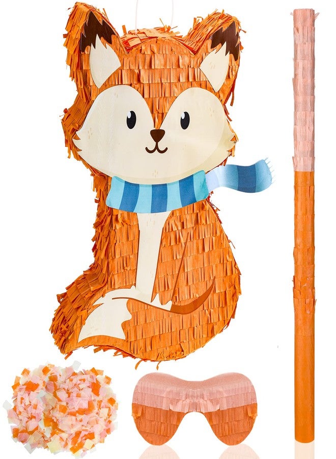 Jerify Fox Piñata Autumn Fall Piñata Thanksgiving Party with a Blindfold and Bat and Confetti for Autumn Thanksgiving Decor Photo Prop Party Game - Image 2