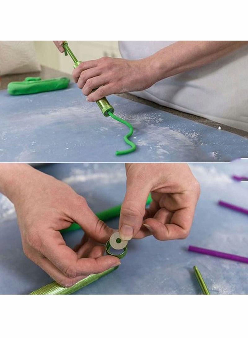 SYOSI Fondant Extruder, Stainless Steel Sugar Paste Extruder With 20 Interchangeable Discs, Clay Extruder, For Sugar Craft Cake And Clay Decorating Tool (Green) - Image 5