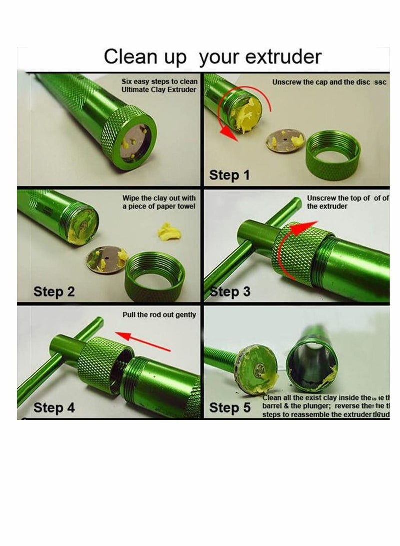 SYOSI Fondant Extruder, Stainless Steel Sugar Paste Extruder With 20 Interchangeable Discs, Clay Extruder, For Sugar Craft Cake And Clay Decorating Tool (Green) - Image 3