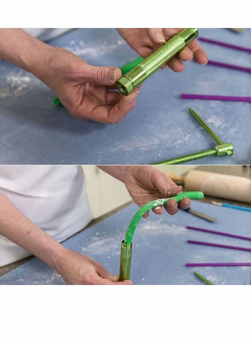 SYOSI Fondant Extruder, Stainless Steel Sugar Paste Extruder With 20 Interchangeable Discs, Clay Extruder, For Sugar Craft Cake And Clay Decorating Tool (Green) - Image 4