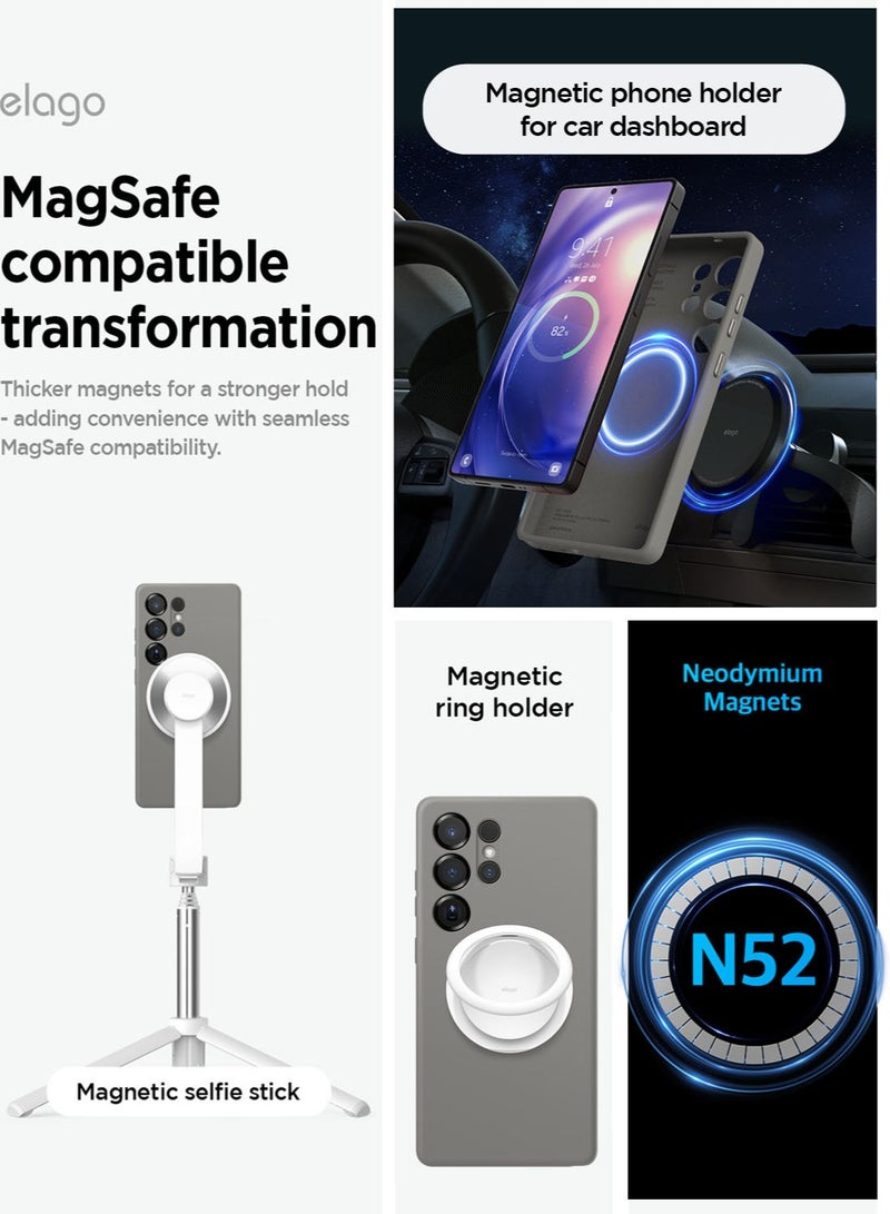 Elago Magnetic Liquid Silicone for Samsung Galaxy S25 Ultra Case Cover Compatible with MagSafe Shockproof - Medium Grey - Image 3