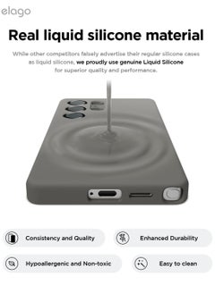 Elago Magnetic Liquid Silicone for Samsung Galaxy S25 Ultra Case Cover Compatible with MagSafe Shockproof - Medium Grey  - Image 5