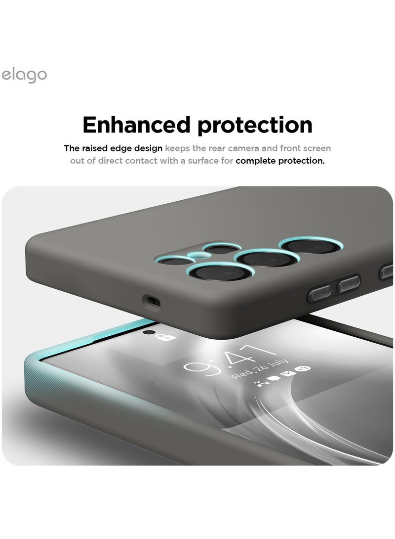 Elago Magnetic Liquid Silicone for Samsung Galaxy S25 Ultra Case Cover Compatible with MagSafe Shockproof - Medium Grey - Image 4