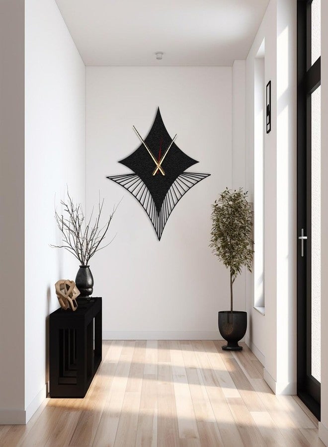 Hometrix Designer Metal Wall Clock for Living Room | Latest Antique Stylish Fancy Decorative Big Size Wall Watch for Bedroom, Office, Kitchen, Dining, Hall and Decor Black (Black DA-193, 50 CM) - Image 1