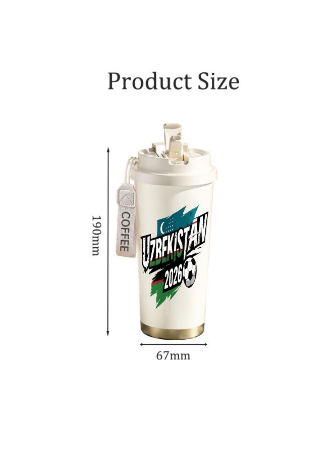 FIFA 520ml World Cup Printed Stainless Steel Insulated Water Bottle Double Wall Vacuum Thermal Flask Leakproof Cup for Hot & Cold Drinks - Image 2