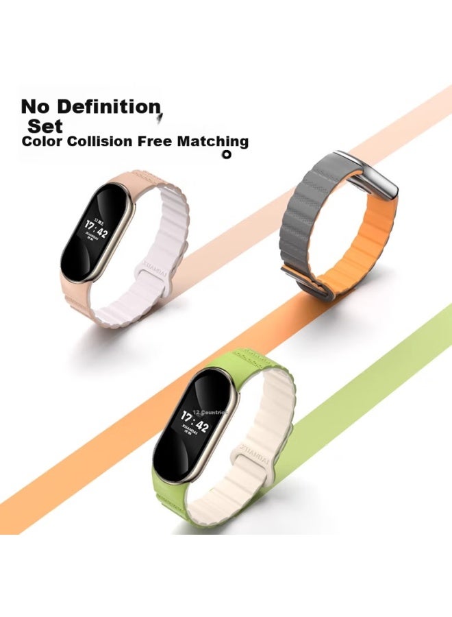 Chensong Compatible With Xiaomi Band 10/9/8/nfc Version Strap, Textured Silicone Magnetic Reversible Band, Uni Sports Wristband - Image 2