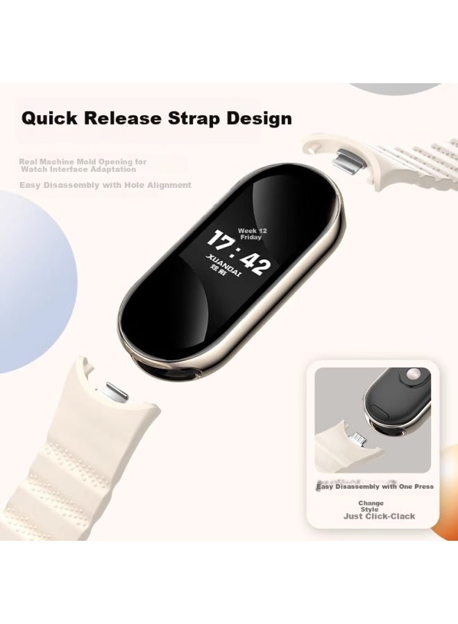 Chensong Compatible With Xiaomi Band 10/9/8/nfc Version Strap, Textured Silicone Magnetic Reversible Band, Uni Sports Wristband - Image 3