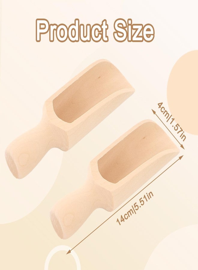 braxan 2 Pcs Wooden Scoops for Jars, 5.5 In Bath Salt Scoop for Flour, Bath Salt, Sugar, Cereal, Coffee and More(Wood Color) - Image 2