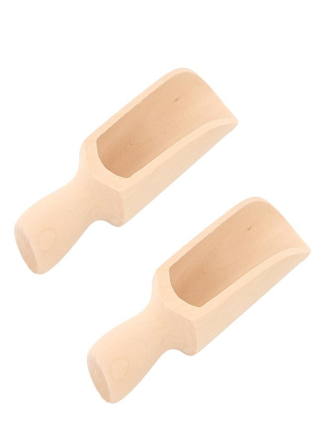 braxan 2 Pcs Wooden Scoops for Jars, 5.5 In Bath Salt Scoop for Flour, Bath Salt, Sugar, Cereal, Coffee and More(Wood Color) - Image 1